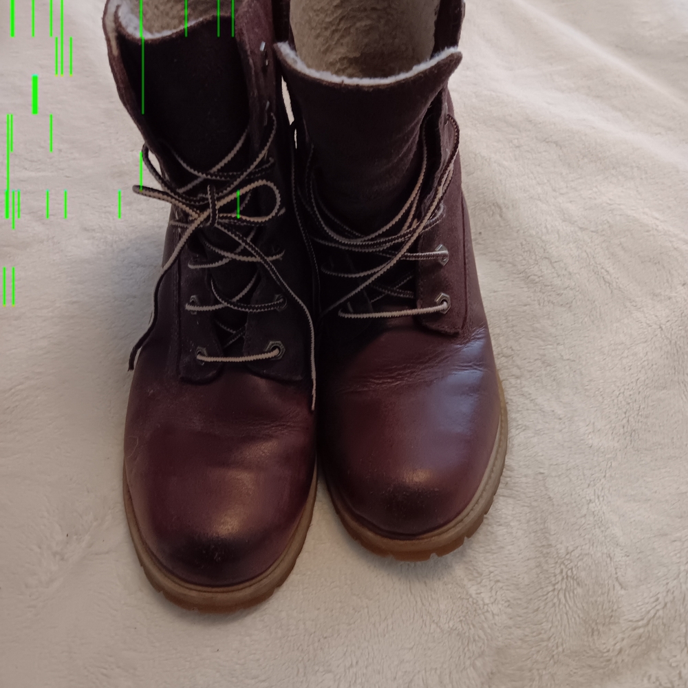 Womens Burgundy Leather  Lace-Up Boots